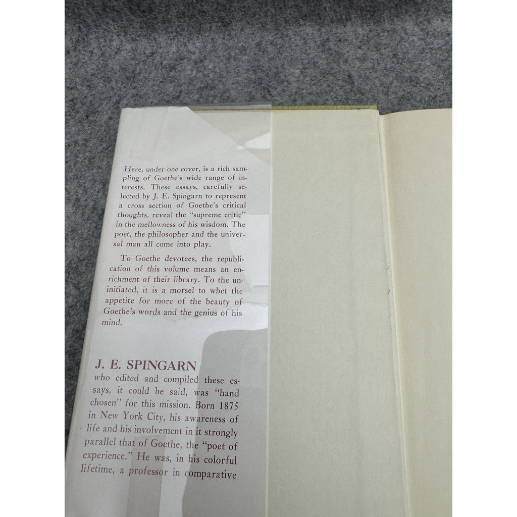 1964 Goethe’s Literary Essays HC DJ J E Spingarn Frederick Ungar