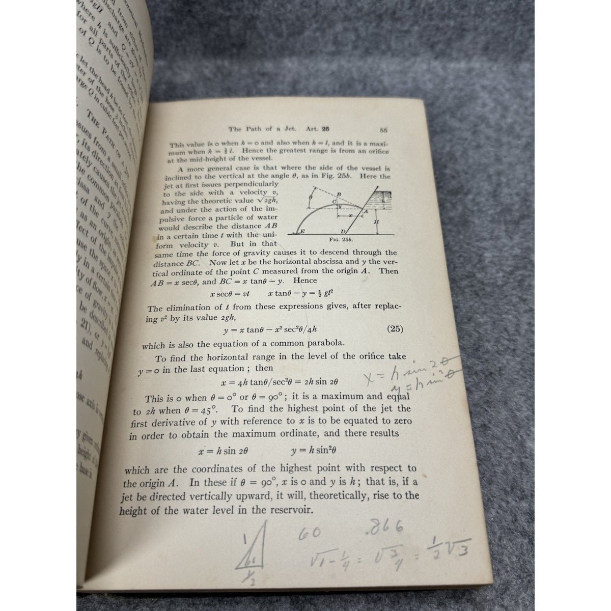 1916 Treatise on Hydraulics Mansfield Merriman 10th Revised Ed HC Engineering