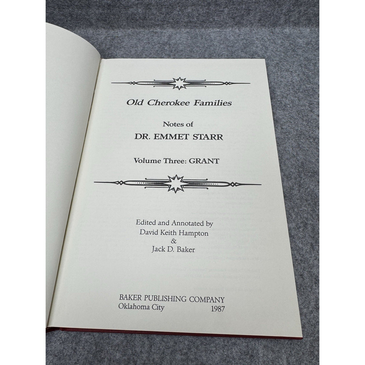 1987-88 Rare Old Cherokee Families Emmet Starr 3 Vol Genealogy Set