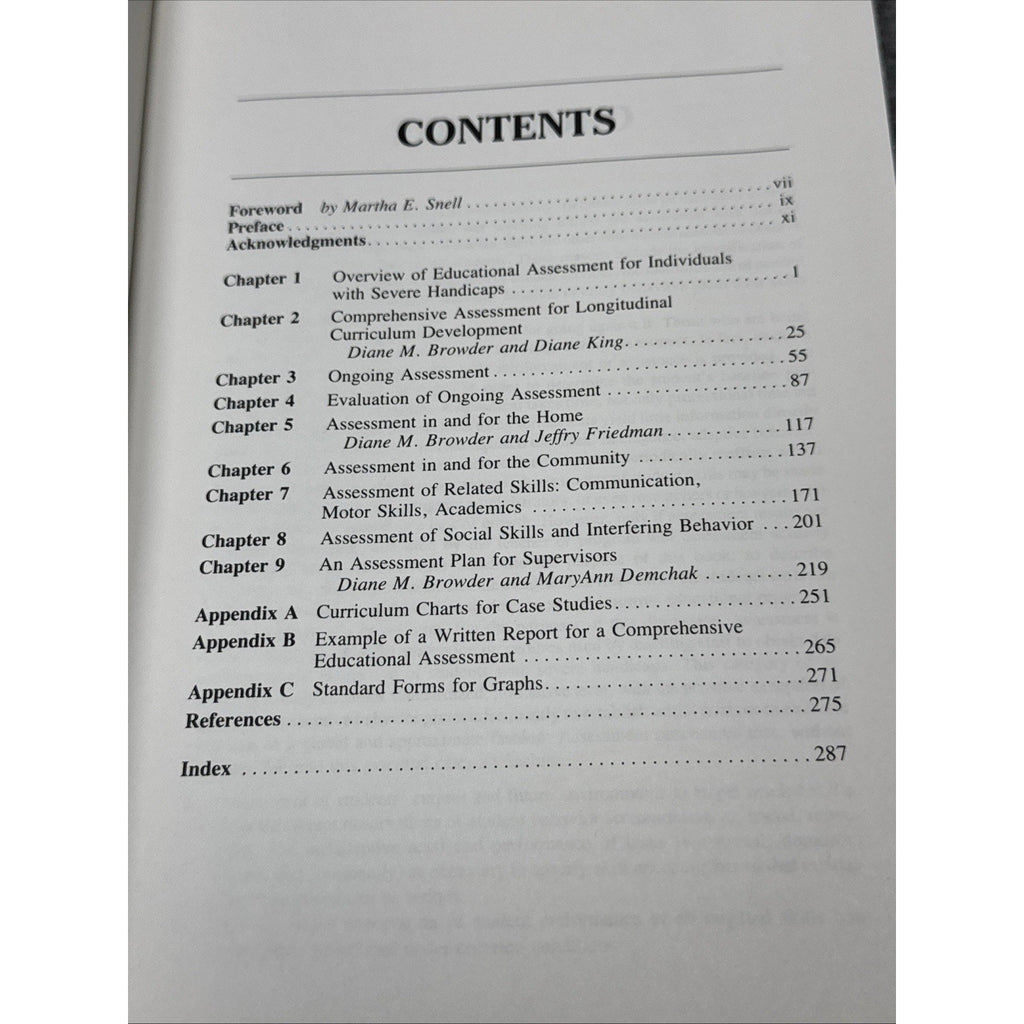 Assessment of Individuals with Severe Handicaps : An Applied Beha