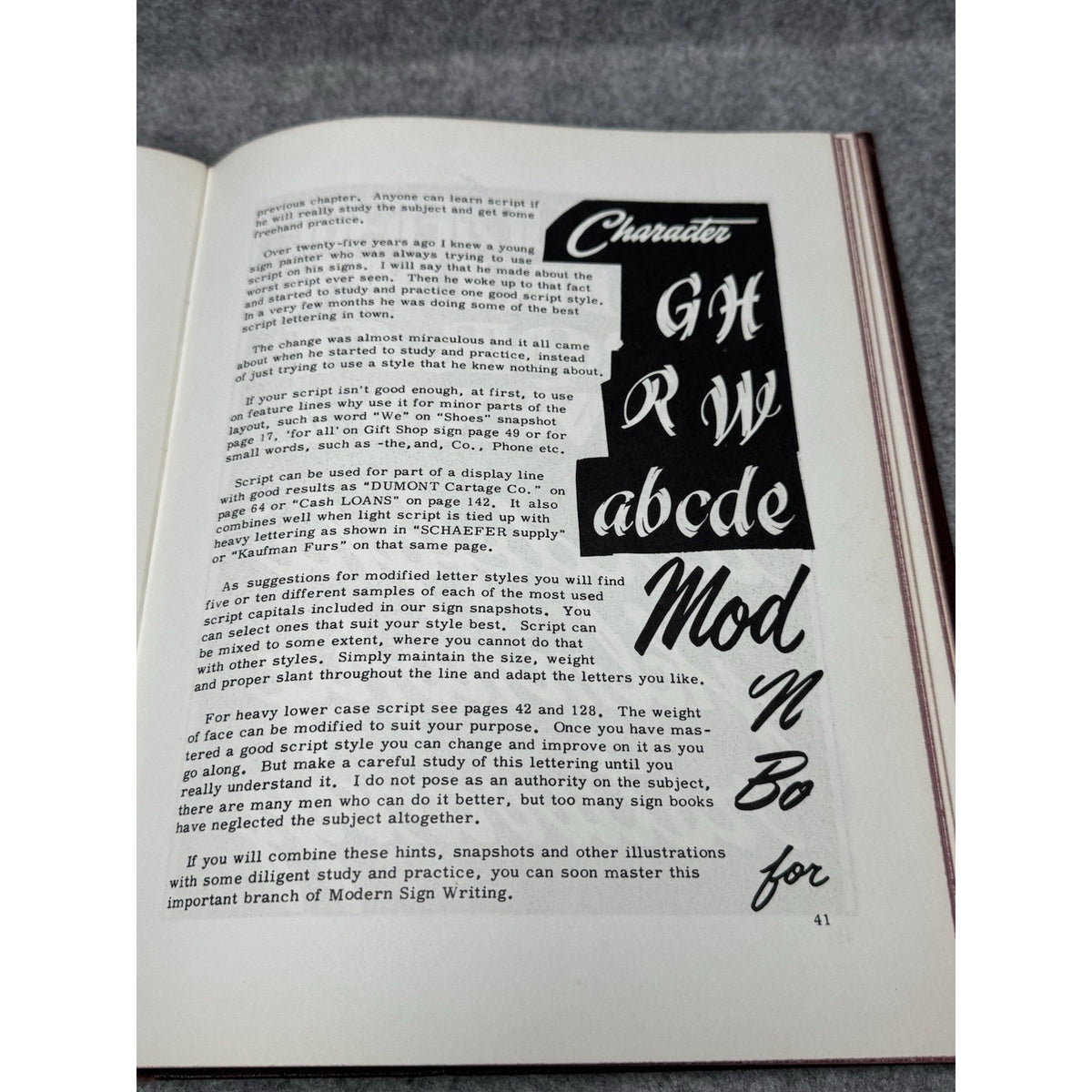 1958 Sign Painting Course E C Matthews Illustrated Lettering Art Hardcover