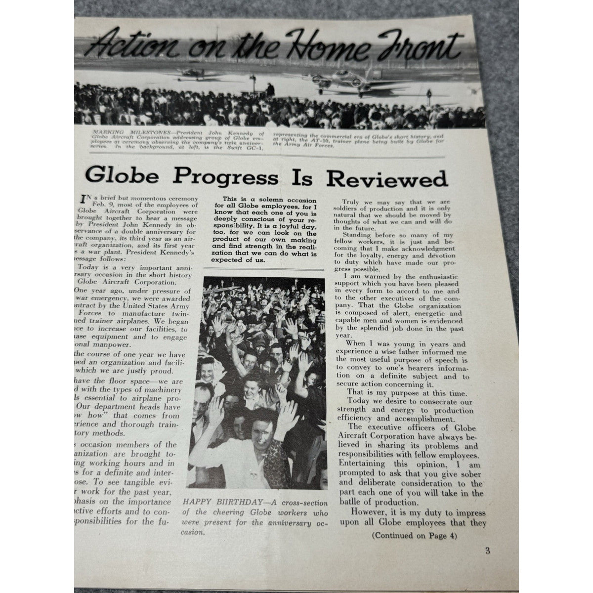 1943 Globe Beam WWII Aircraft Magazine AT-10 Fort Worth Texas Jan Feb