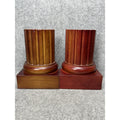 Fluted Column Bookends Pair Classical Pillar Library Office Decor Reddish Brown
