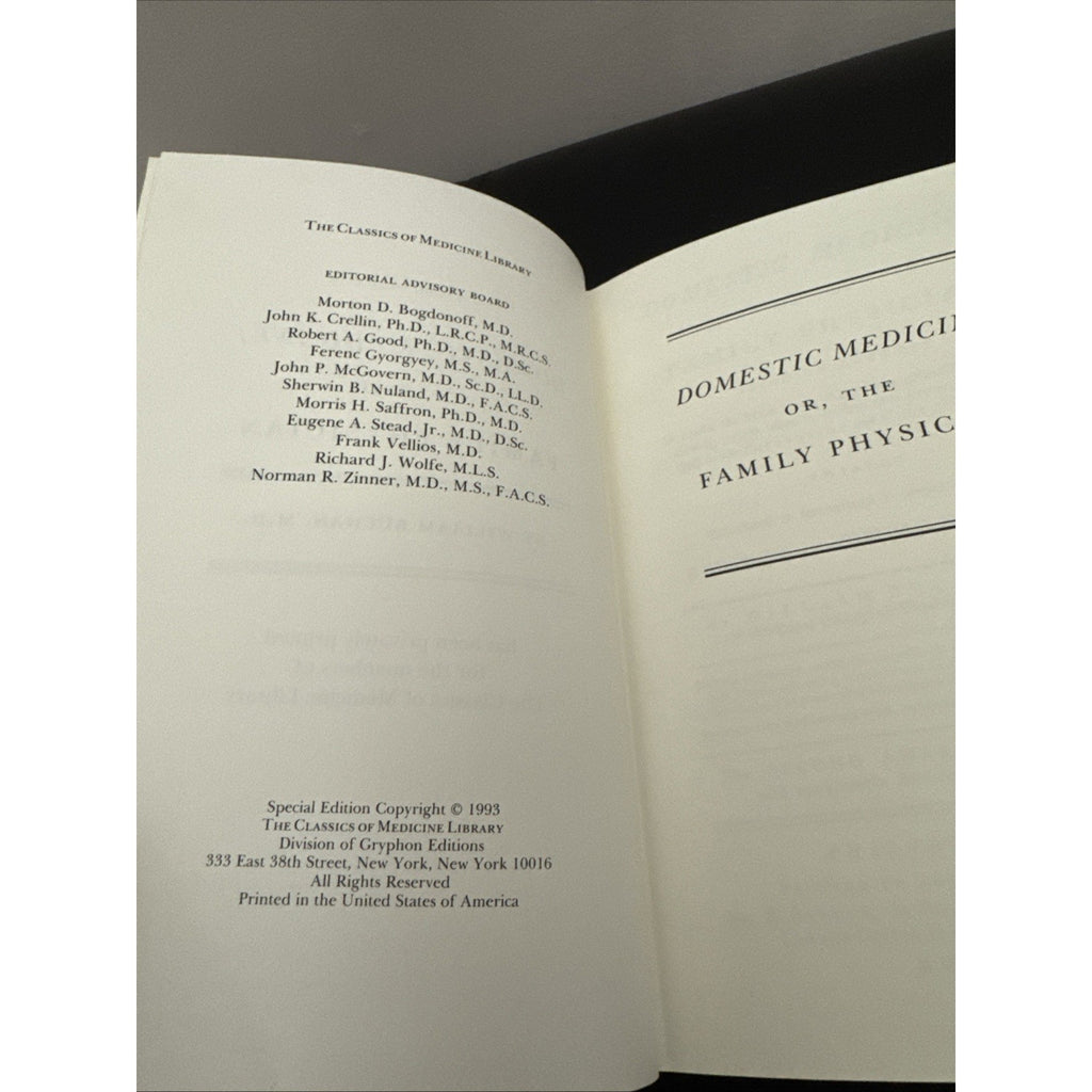 Domestic Medicine by William Buchan HC First Thus 1993