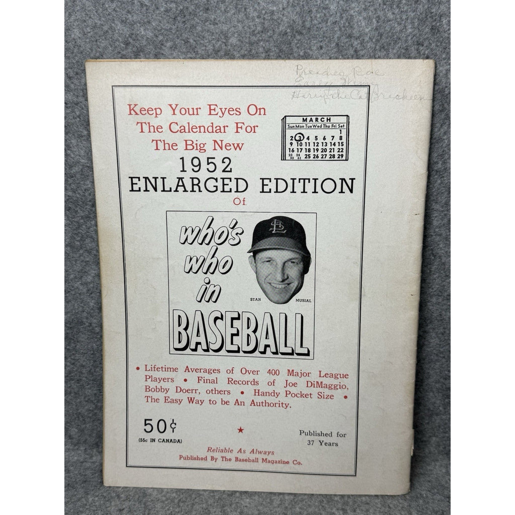 1952 Baseball Magazine May Richie Ashburn Phillies Phil Rizzuto Ty Cobb Gehrig