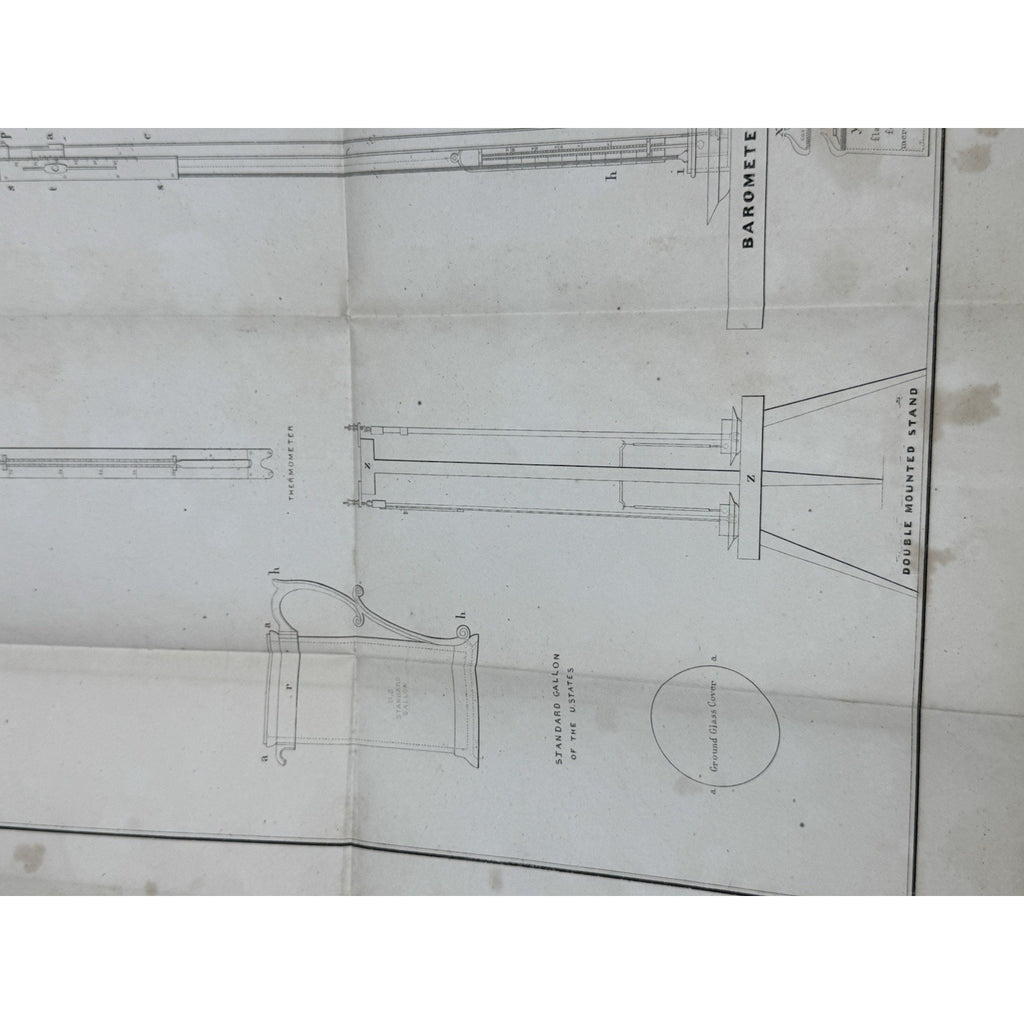 1842 US Senate Hassler Liquid Measures Standards 3 Foldout Plates Treasury