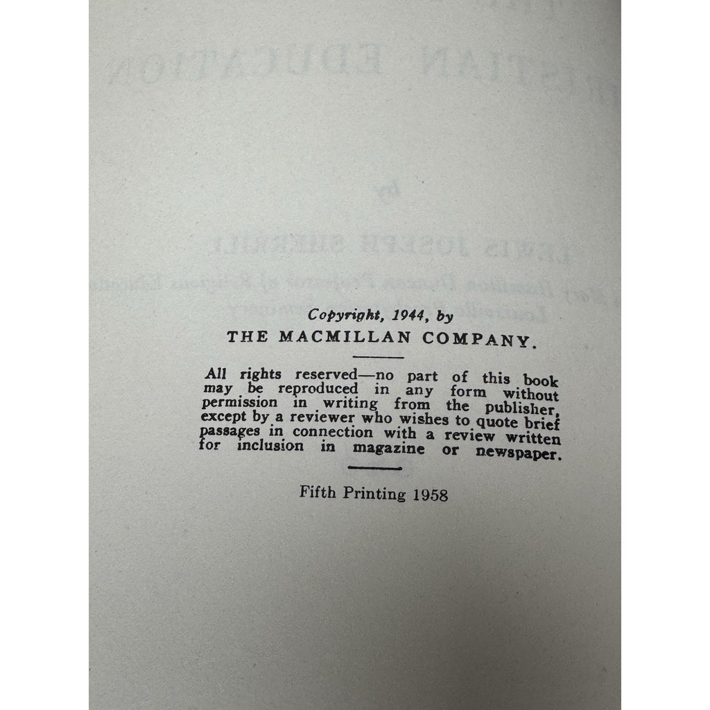 Rise of Christian Education Lewis J Sherrill 1958 Theology History Hardcover DJ
