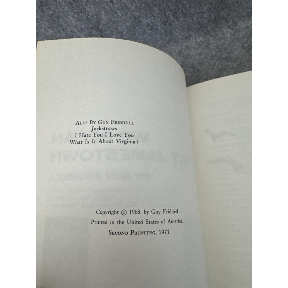 We Began at Jamestown Guy Friddell Hardcover Second Printing, 1971 1968