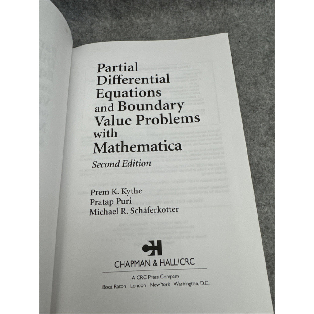 Partial Differential Equations and Mathematica by Michael R. Schäferkotter, Prem