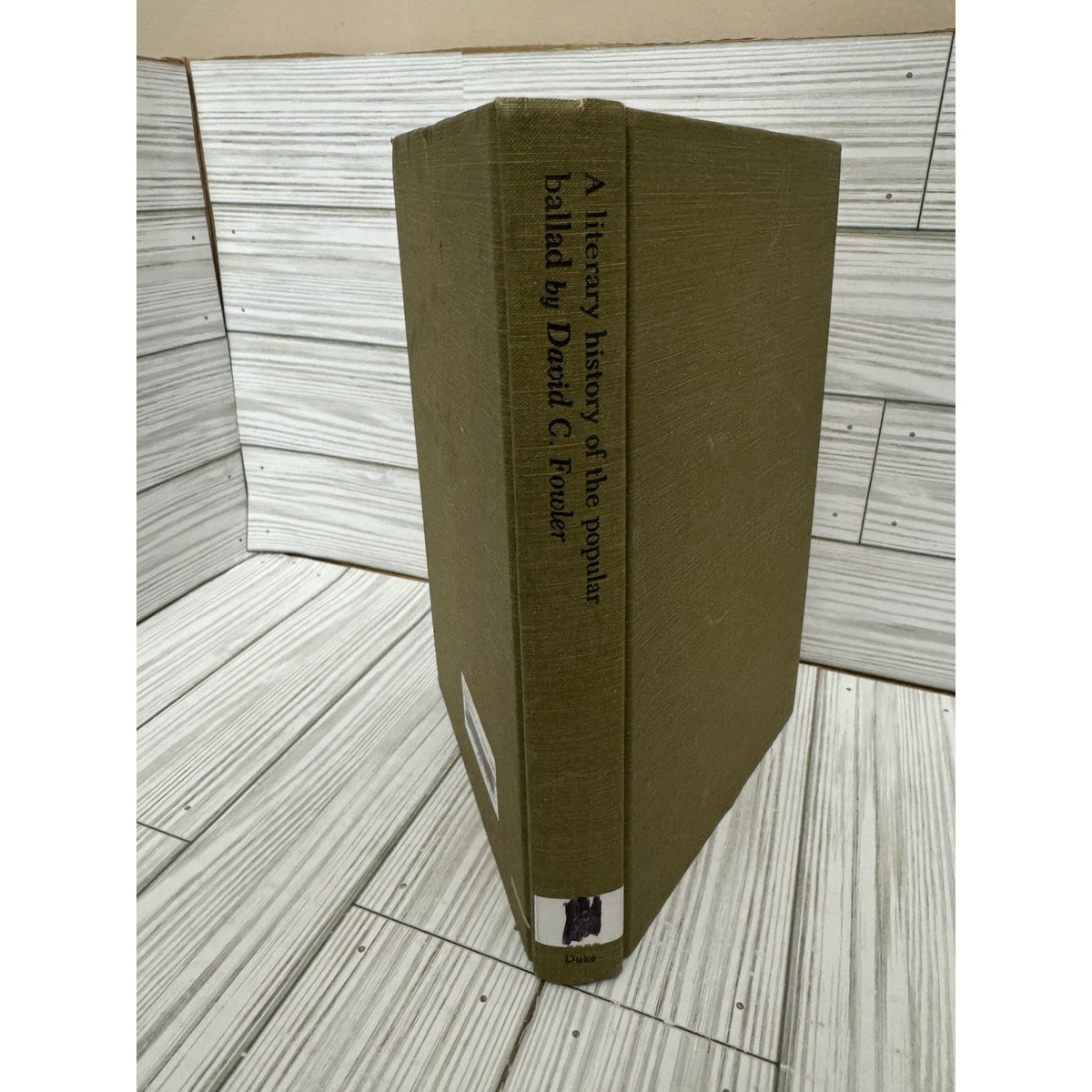 A Literary History of the Popular Ballad Fowler 1968 HC Duke Univ Press
