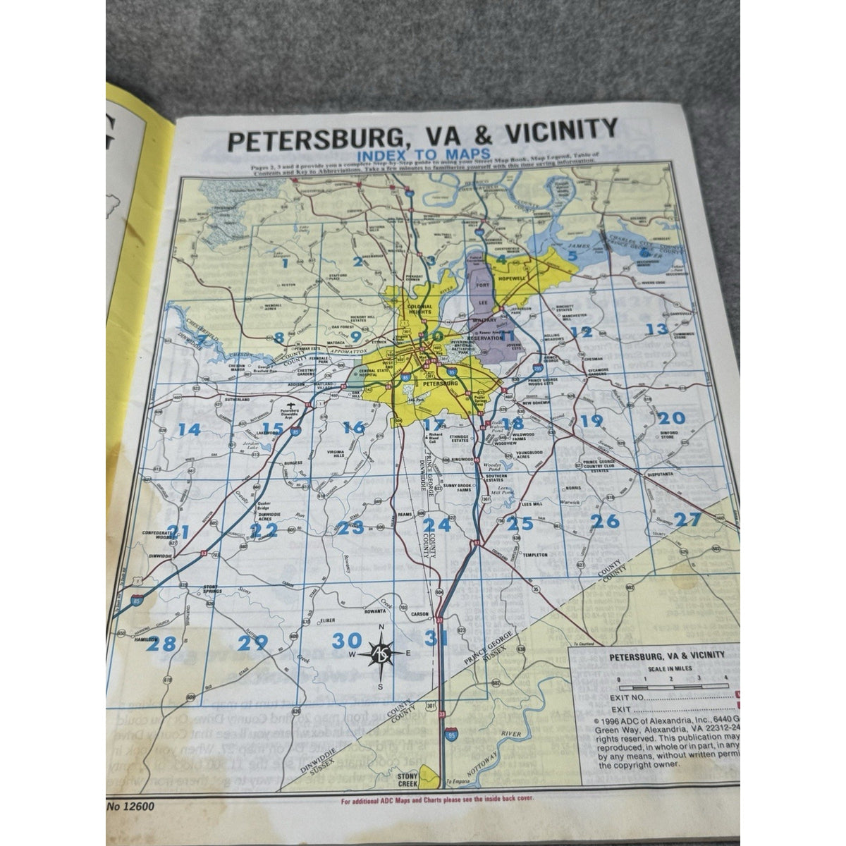 1996 Petersburg Virginia Street Map Book Fort Lee ADC 6th Edition Vintage