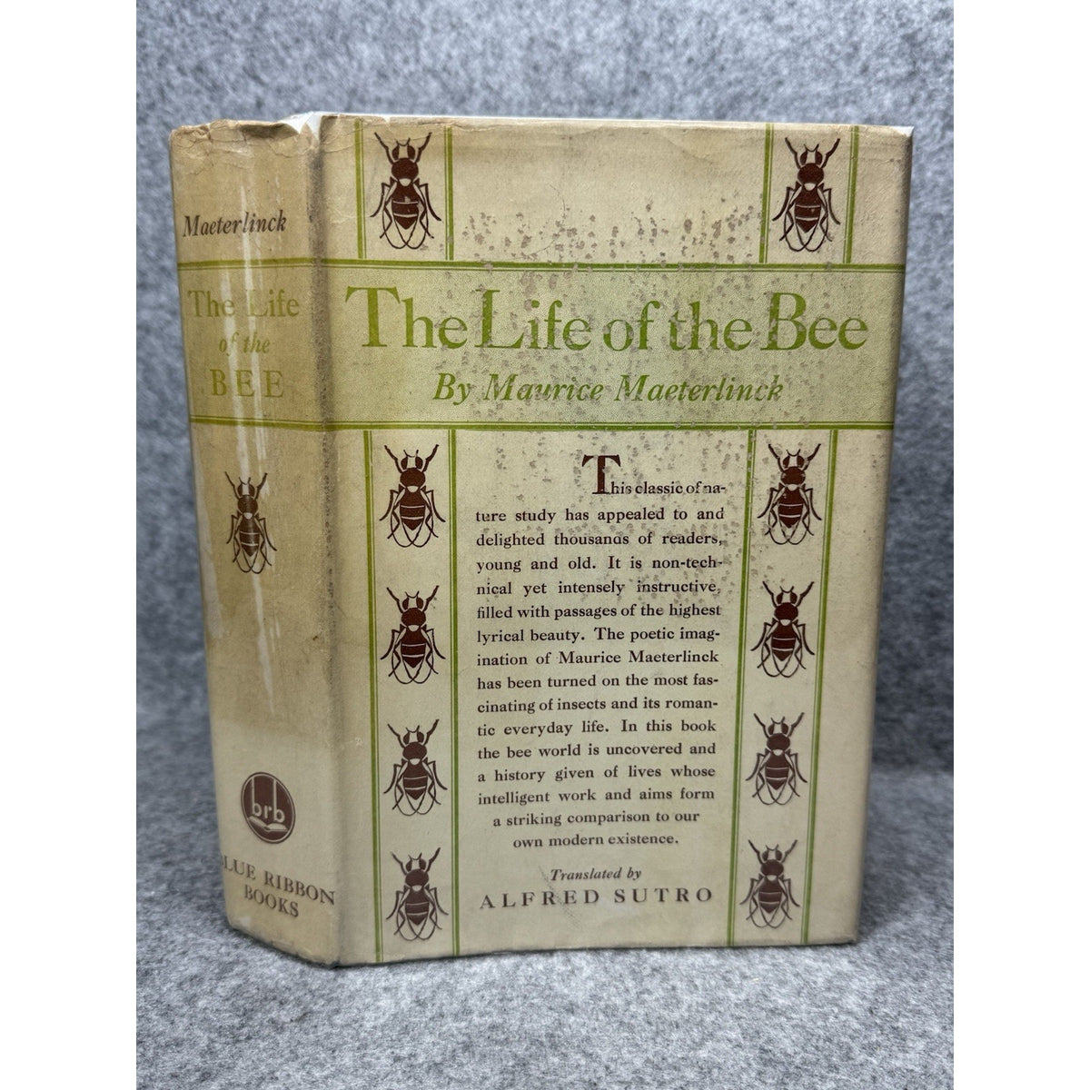 c1930s The Life of the Bee Maurice Maeterlinck Blue Ribbon Hardcover Dust Jacket