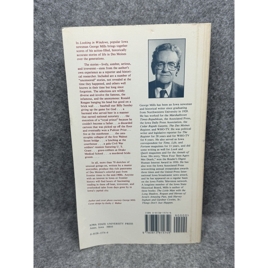 Looking in Windows George Mills 1991 First Edition Old Des Moines Iowa History