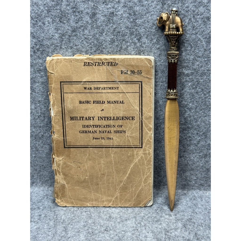 1941 WWII US War Department FM 30-55 Naval Ship Identification Photo Manual