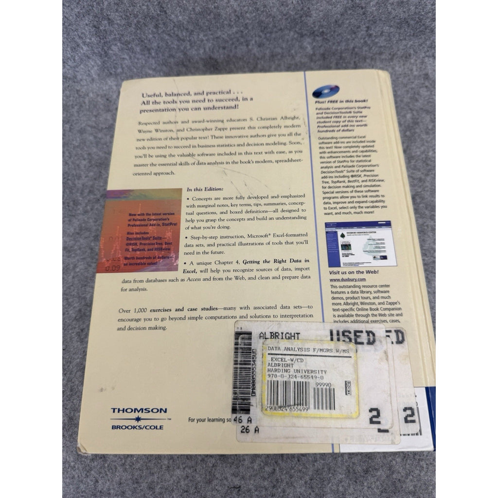 Data Analysis for Managers with Microsoft Excel 2nd Ed HC CD 2004