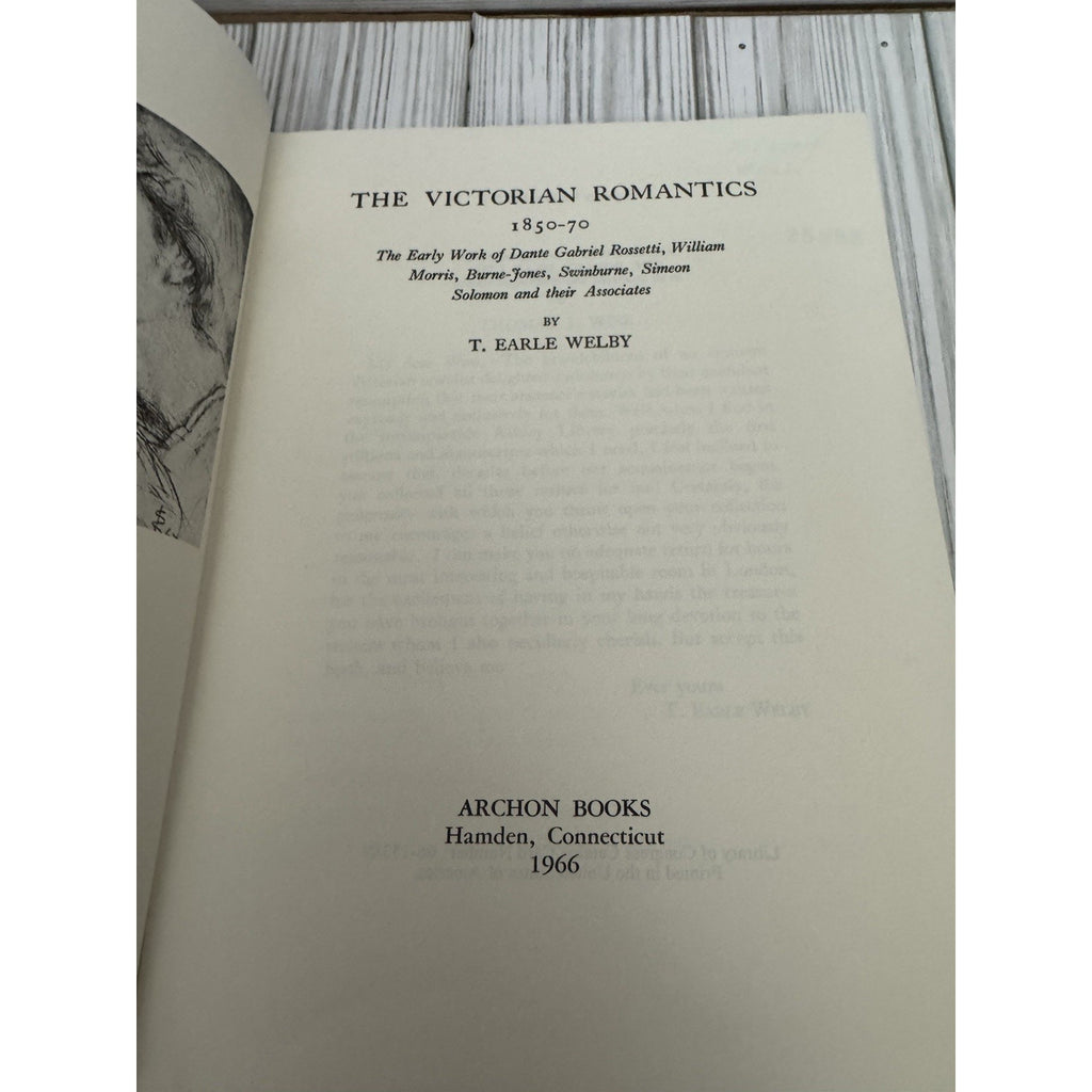 The Victorian Romantics 1850-70 Welby 1966 HC Archon Books Art Lit Criticism