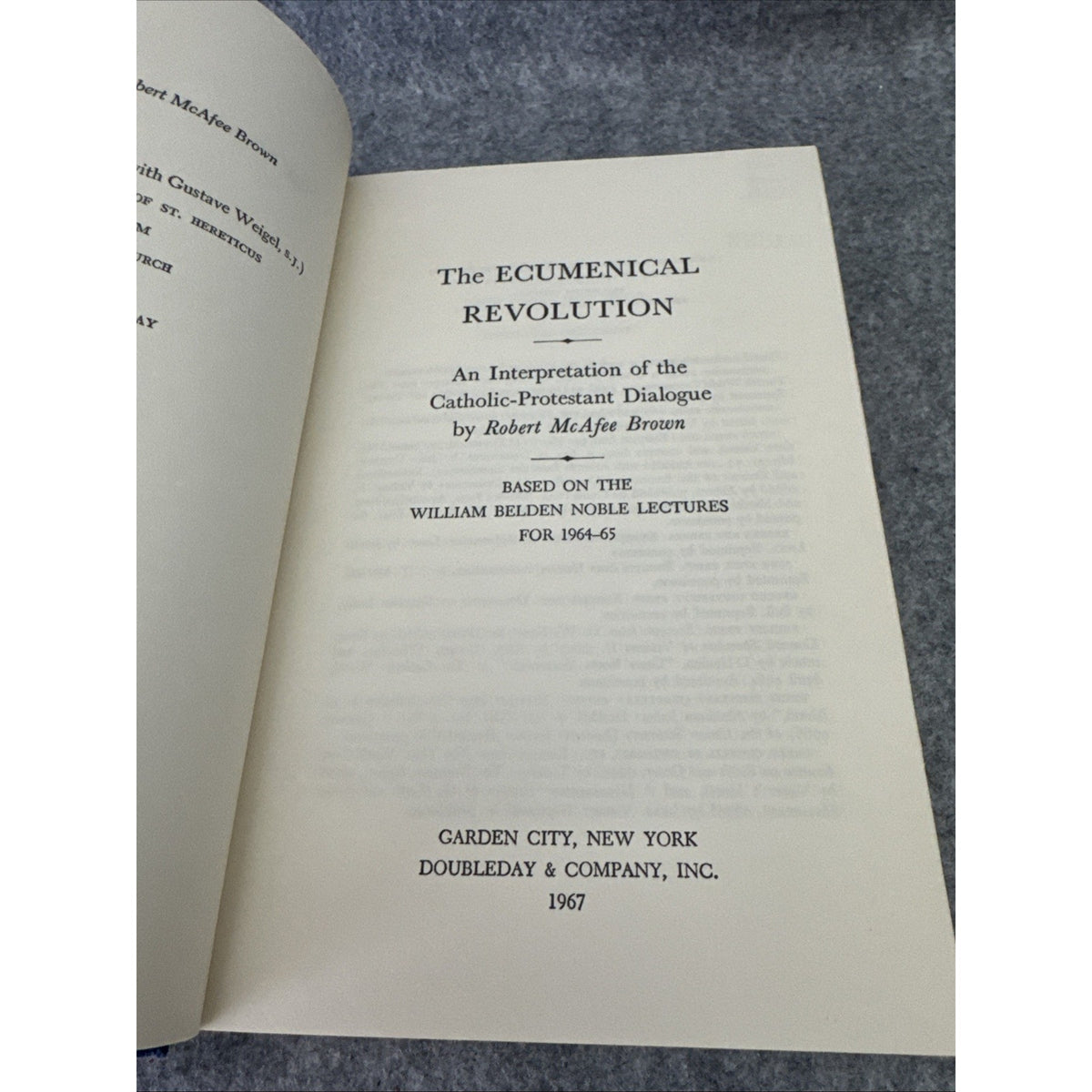 The Ecumenical Revolution Robert McAfee Brown 1967 Lectures William Belden Noble