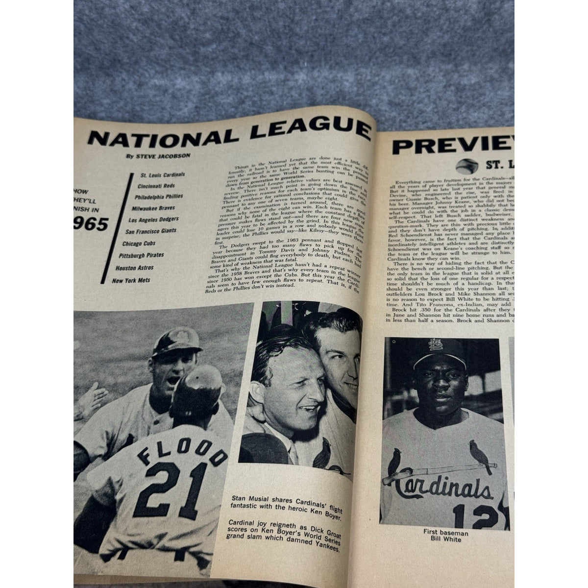 1965 Baseball Yearbook Magazine Mickey Mantle Bob Gibson Dick Allen Dean Chance
