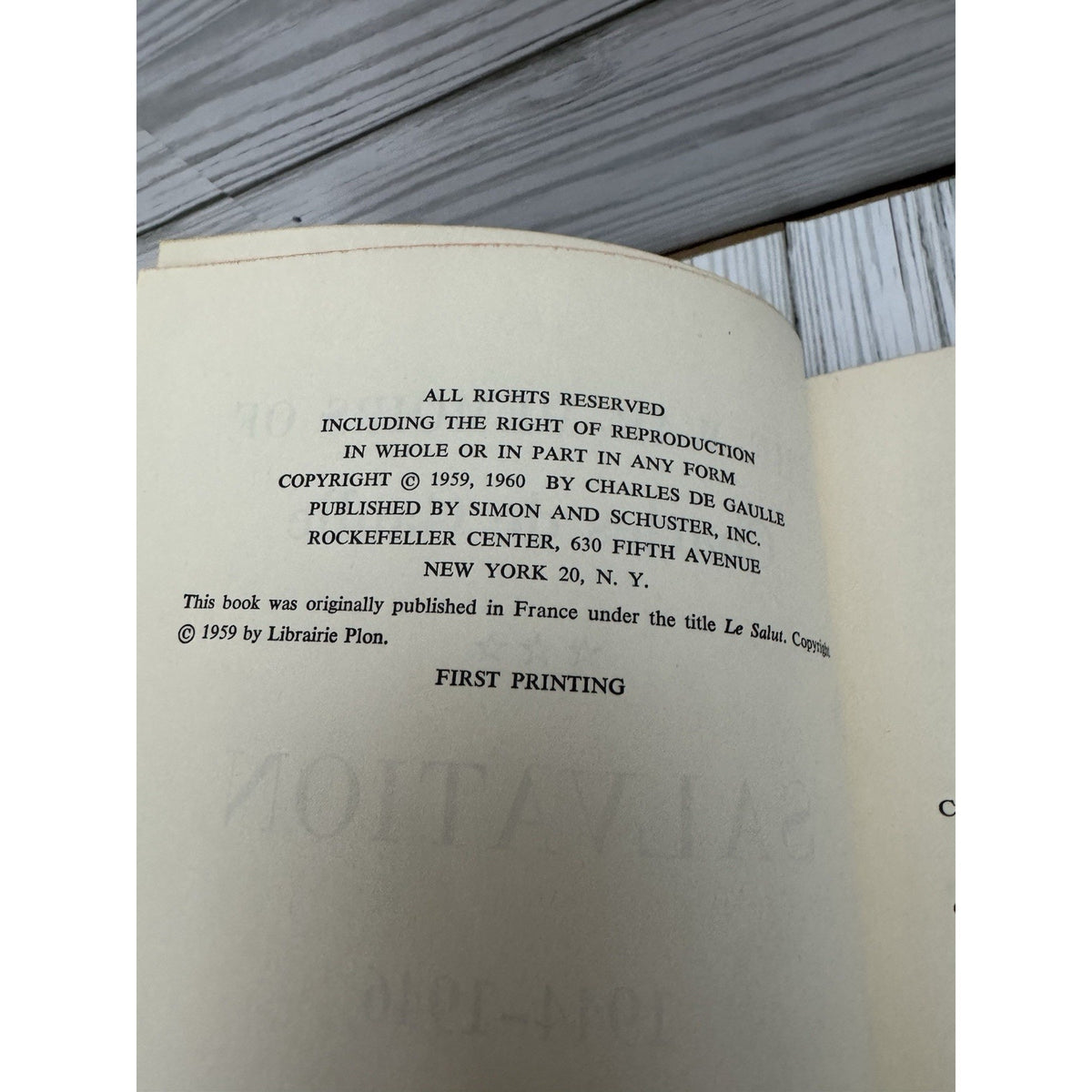 War Memoirs Charles de Gaulle Salvation 1944-46 1960 1st Printing HC