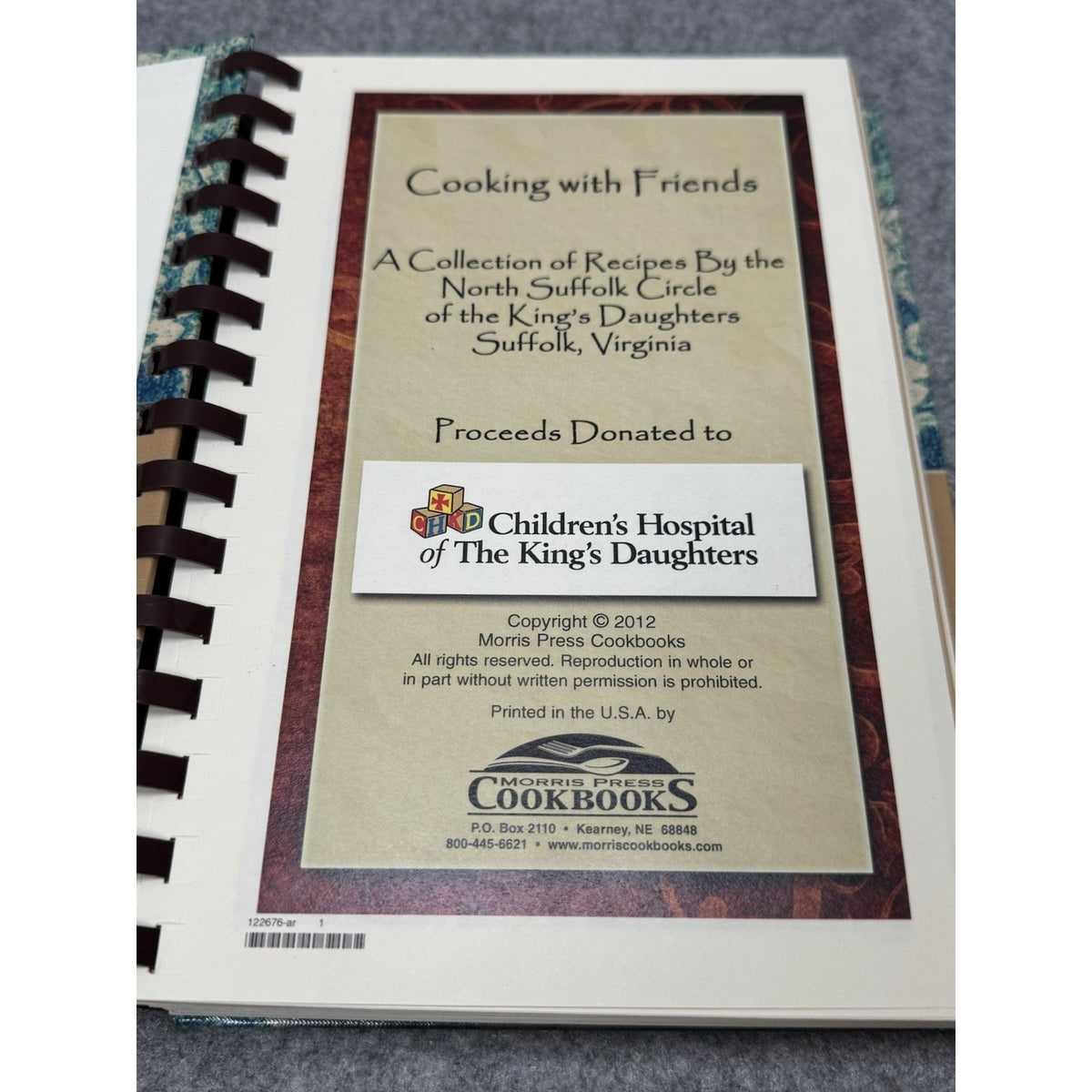 Cooking With Friends North Suffolk Circle CHKD Cookbook Virginia 2012