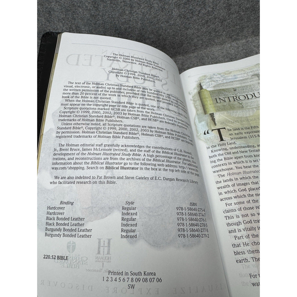 Holman Illustrated Study Bible HCSB 2006 First Printing Black Bonded Leather