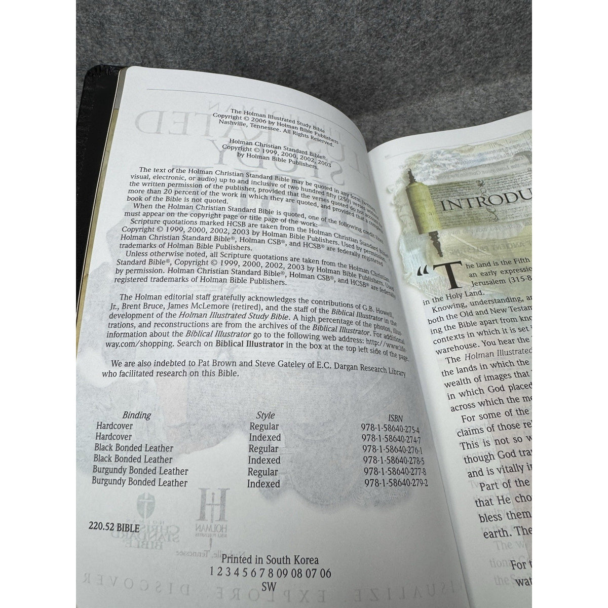 Holman Illustrated Study Bible HCSB 2006 First Printing Black Bonded Leather