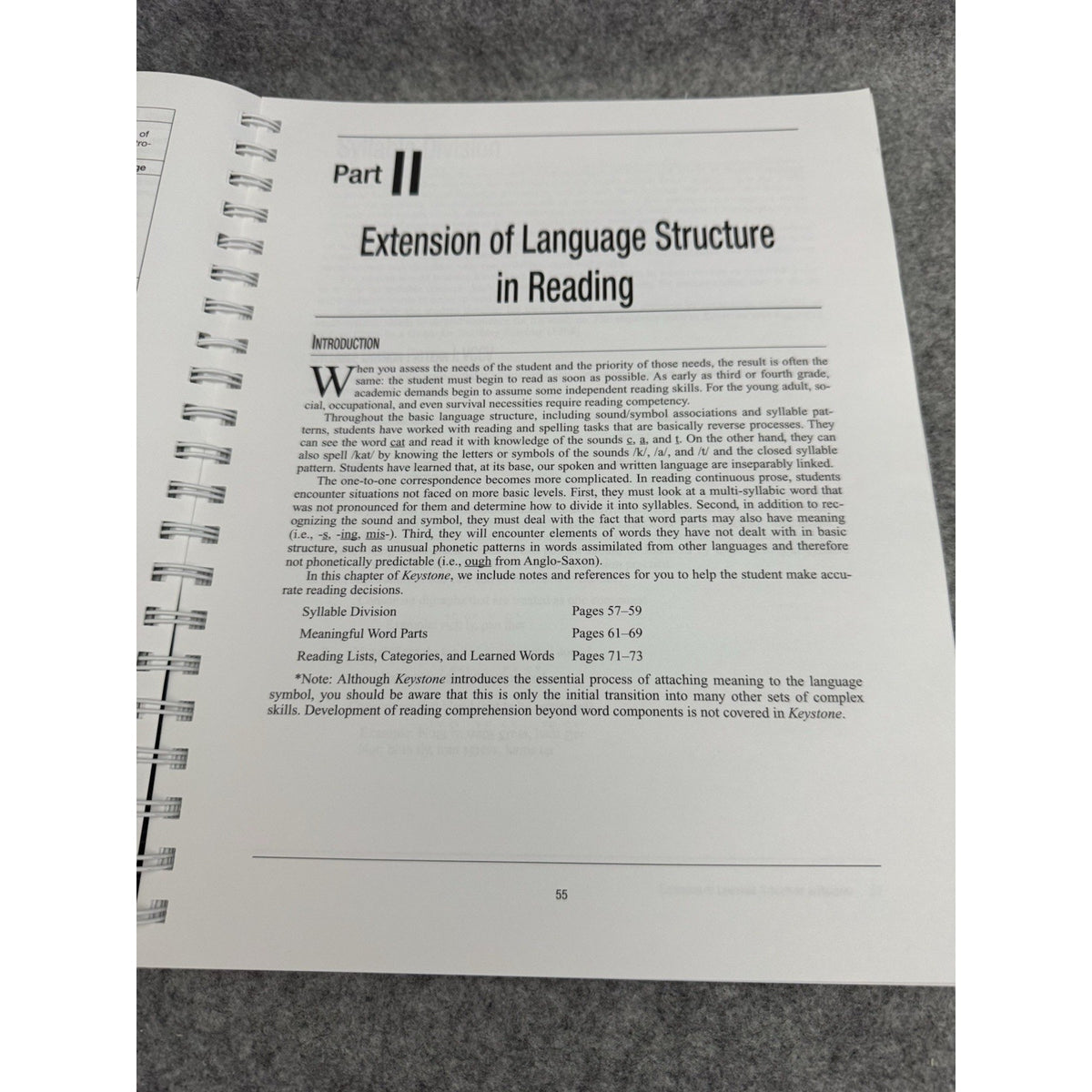 Keystone Guide for Teaching Language Structure 2004 Spiral Mary Cheatham