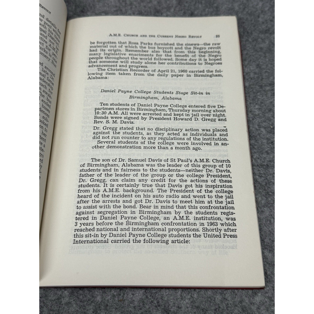 1970 AME Church Current Negro Revolt Howard Gregg Civil Rights Black History