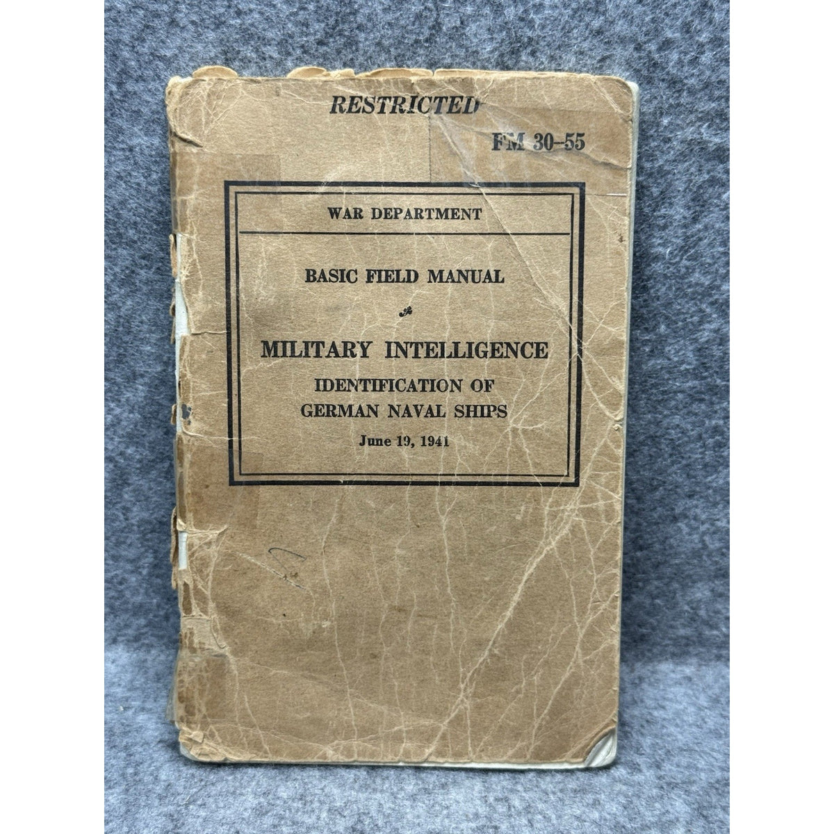 1941 WWII US War Department FM 30-55 Naval Ship Identification Photo Manual