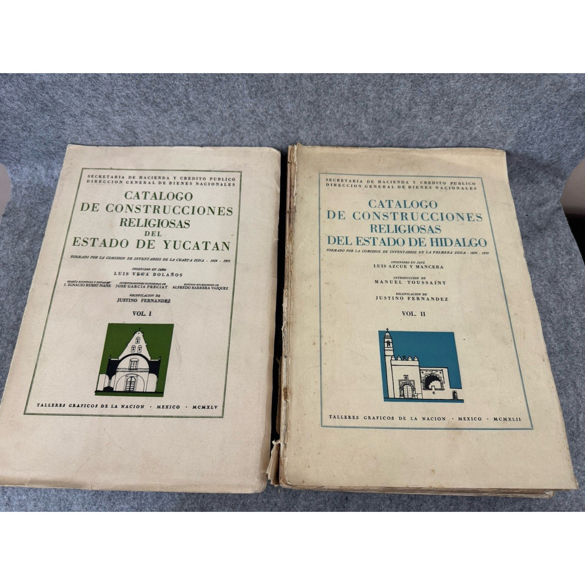 Catalogo Construcciones Religiosas Hidalgo Vol II & Yucatan Vol I Mexico
