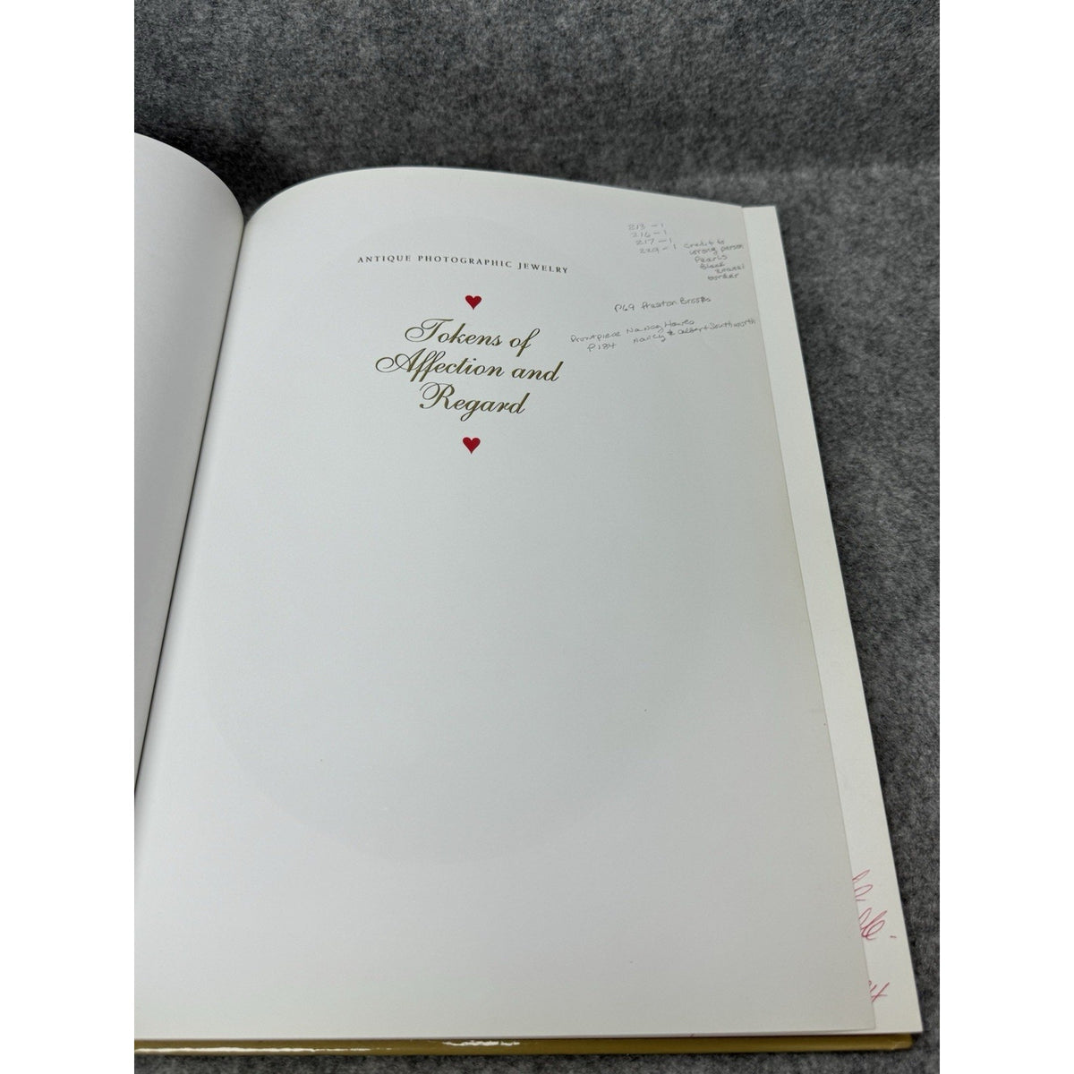 Tokens of Affection and Regard 2005 Signed 1st Ed Antique Photographic Jewelry