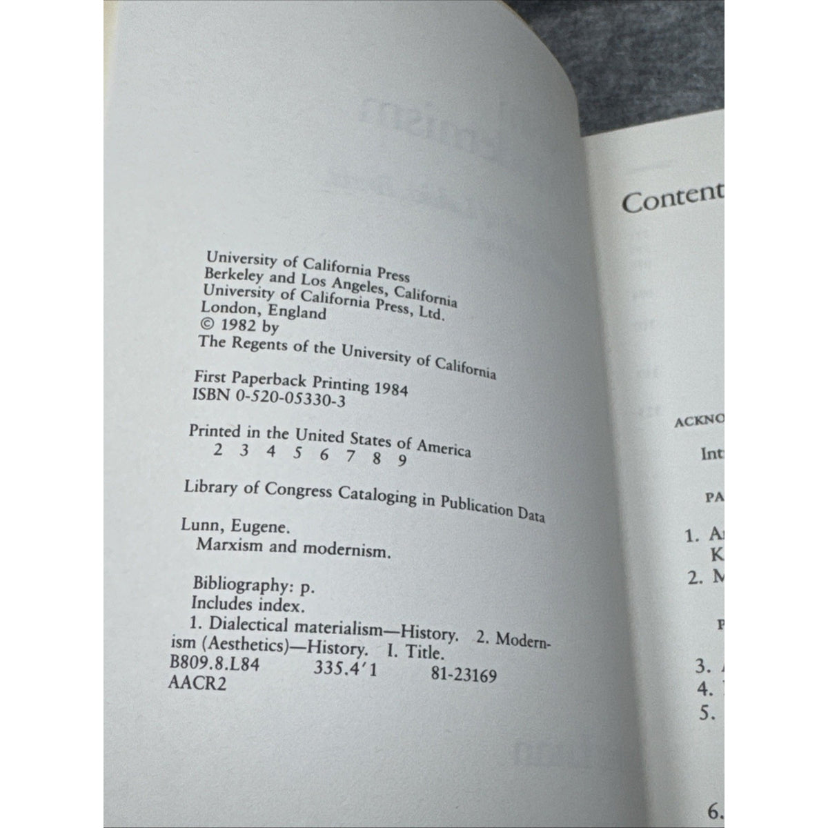 Marxism and Modernism : An Historical Study of Lukács, Brecht, Benjamin 1984 1st