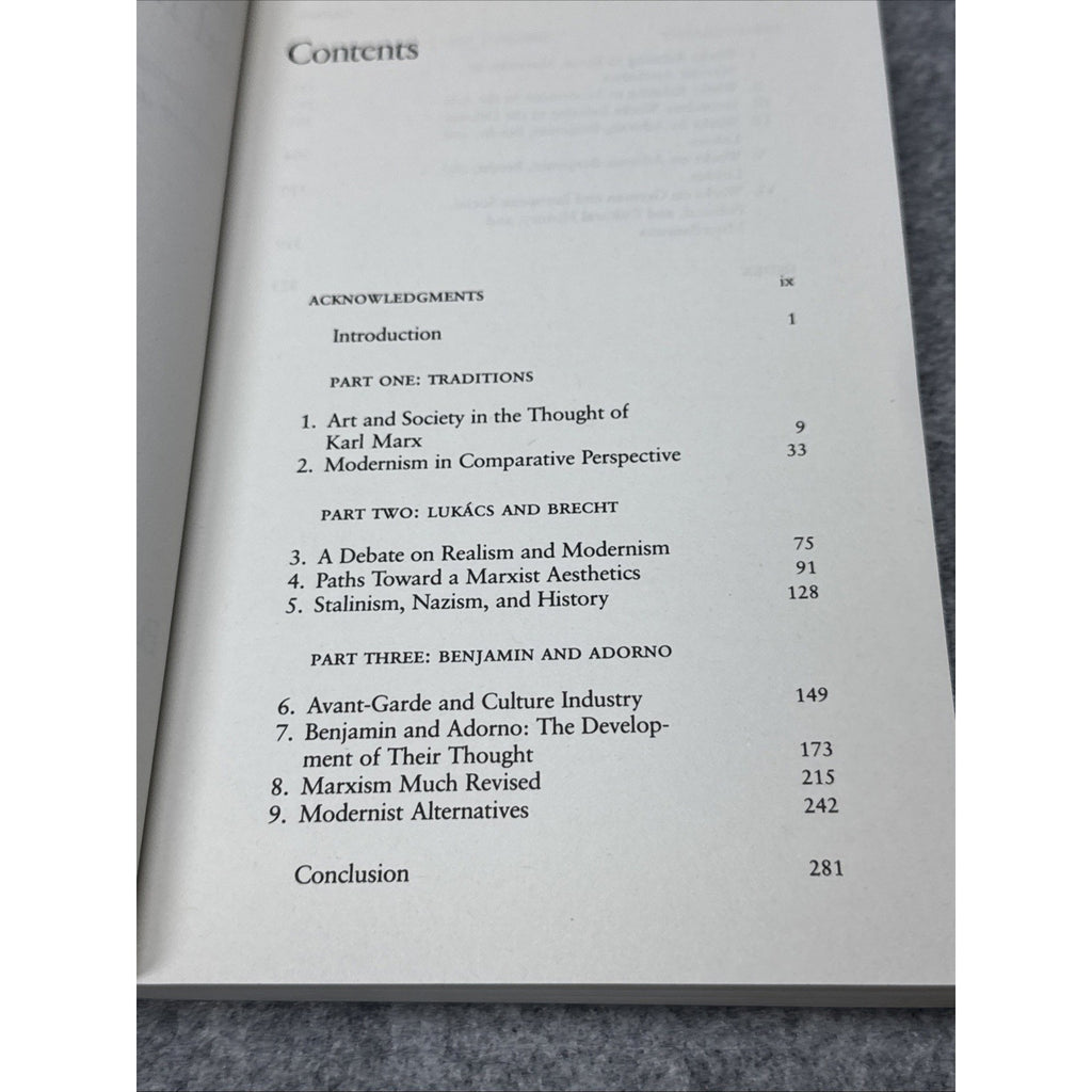 Marxism and Modernism : An Historical Study of Lukács, Brecht, Benjamin 1984 1st