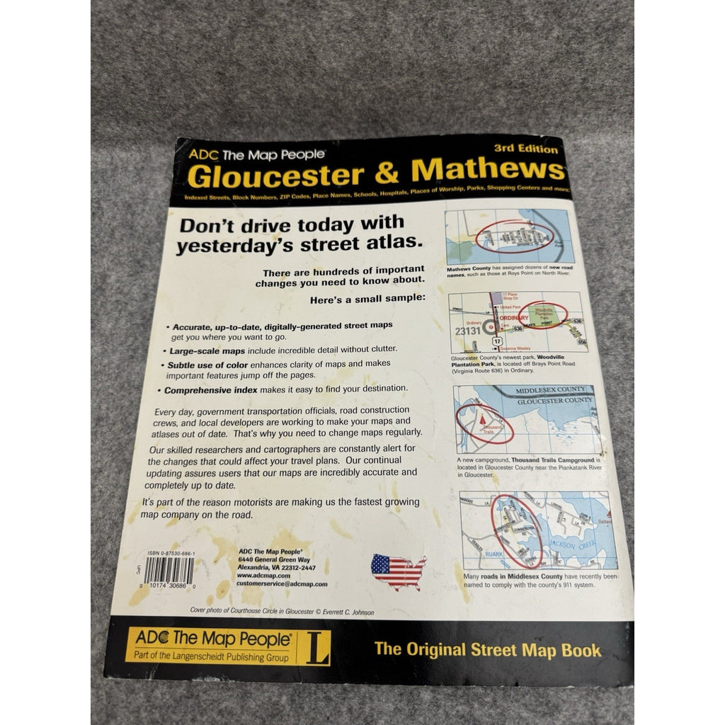 ADC Gloucester & Mathews Counties VA Street Map Book 3rd Edition Hayes Yorktown