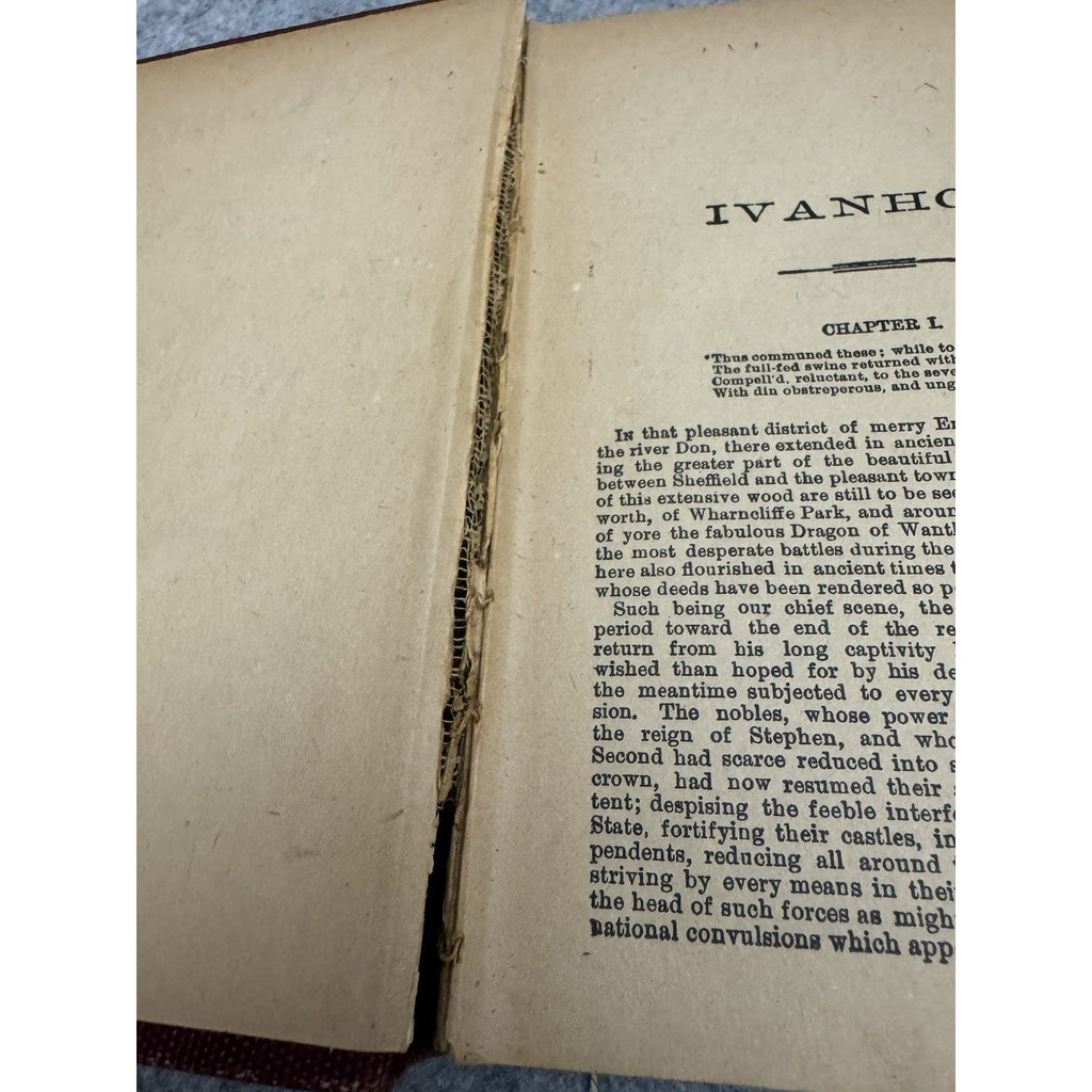 Antique Ivanhoe Sir Walter Scott Decorative Cloth Edition Illustrated