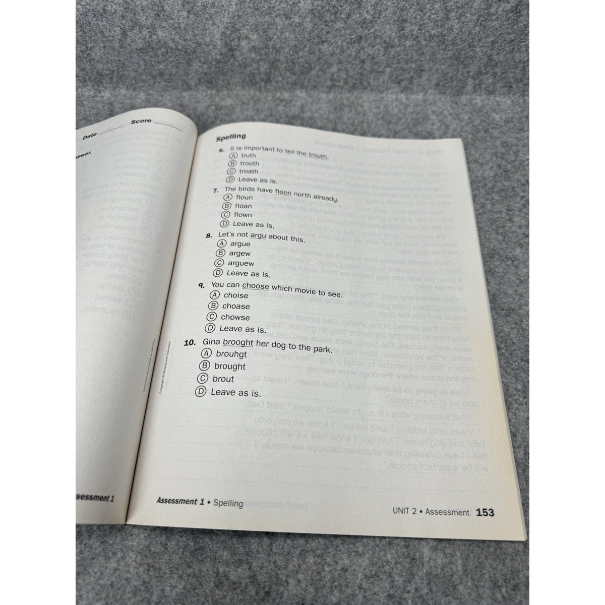 SRA Open Court Reading Grade 3 Lesson and Unit Assessment Books 1 & 2 2016