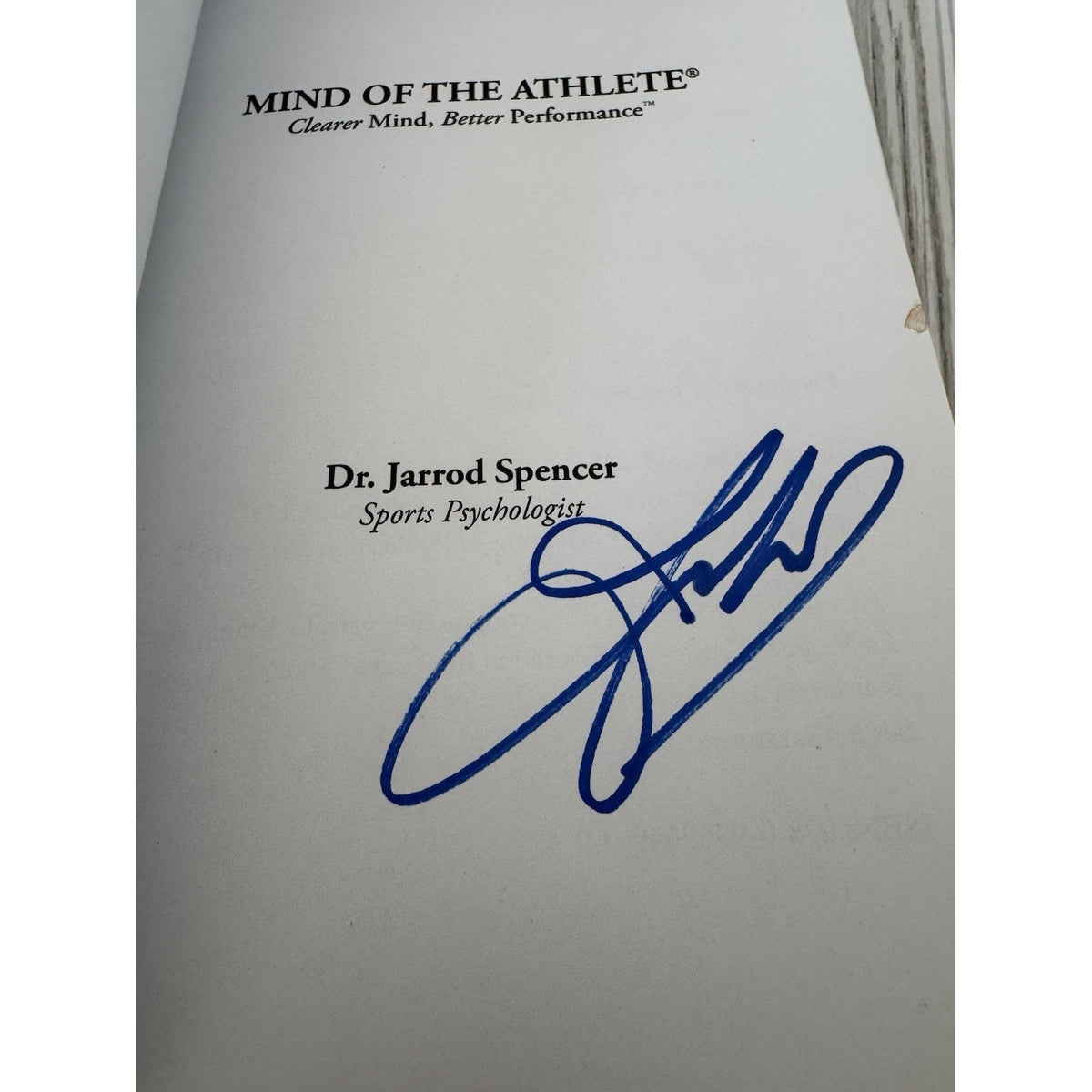 Mind of the Athlete PB Signed Jarrod Spencer Sports Psychology