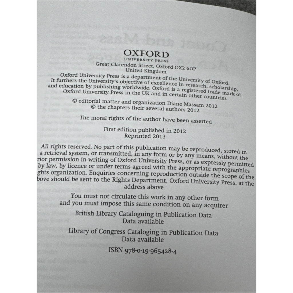 Oxford Studies in Theoretical Linguistics Ser.: Count and Mass Across Languages
