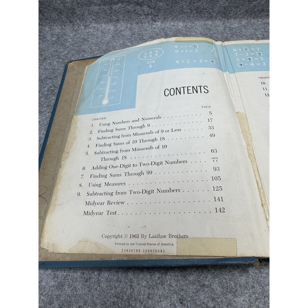 1963 Arithmetic 3 Laidlaw Brothers Hardcover Vintage Math Textbook