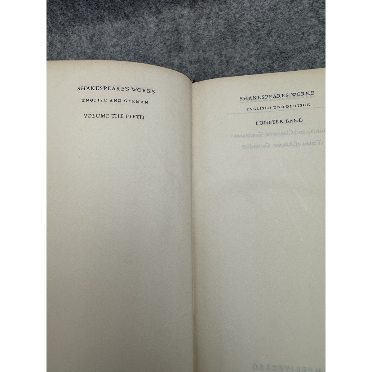 Shakespeare Works English & German Vol 4 & 5 HC Antique Bilingual Set