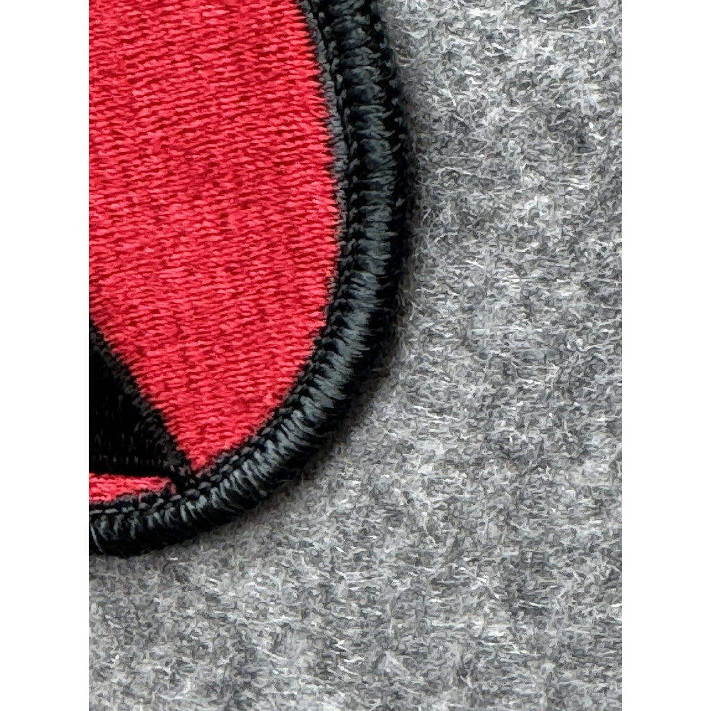 US Army 7th Infantry Division Hourglass Patch Red Black Embroidered 2.5”