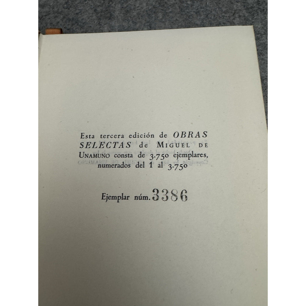 Unamuno Obras Selectas & Machado Obras Completas 2 Vol Set Numbered HC