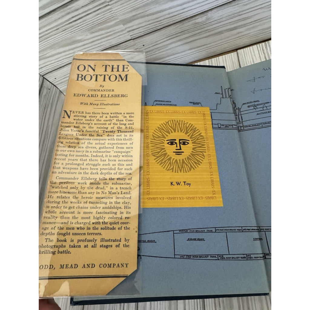 On the Bottom Edward Ellsberg 1929 Submarine Salvage Navy w/DJ