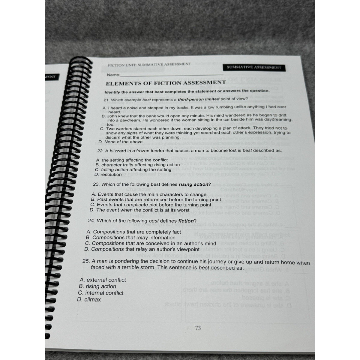 Essentials in Literature Level 9 Student Text Homeschool Matthew Stephens