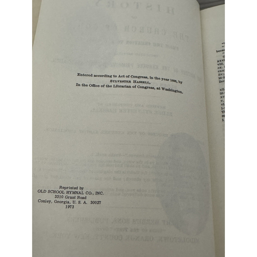 History of the Church of God 1886 Hassell 1973 Reprint HC Primitive Baptist