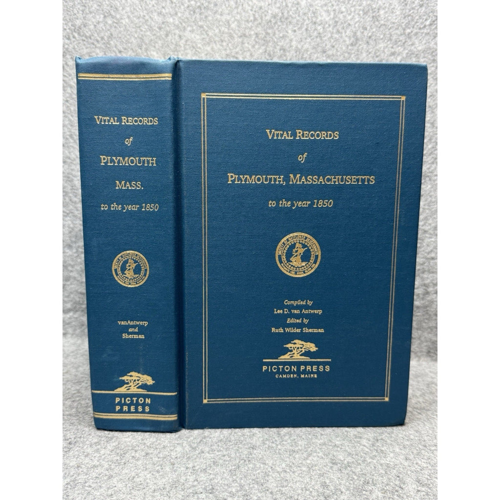 1993 First Printing Vital Records Plymouth Massachusetts to 1850 Genealogy