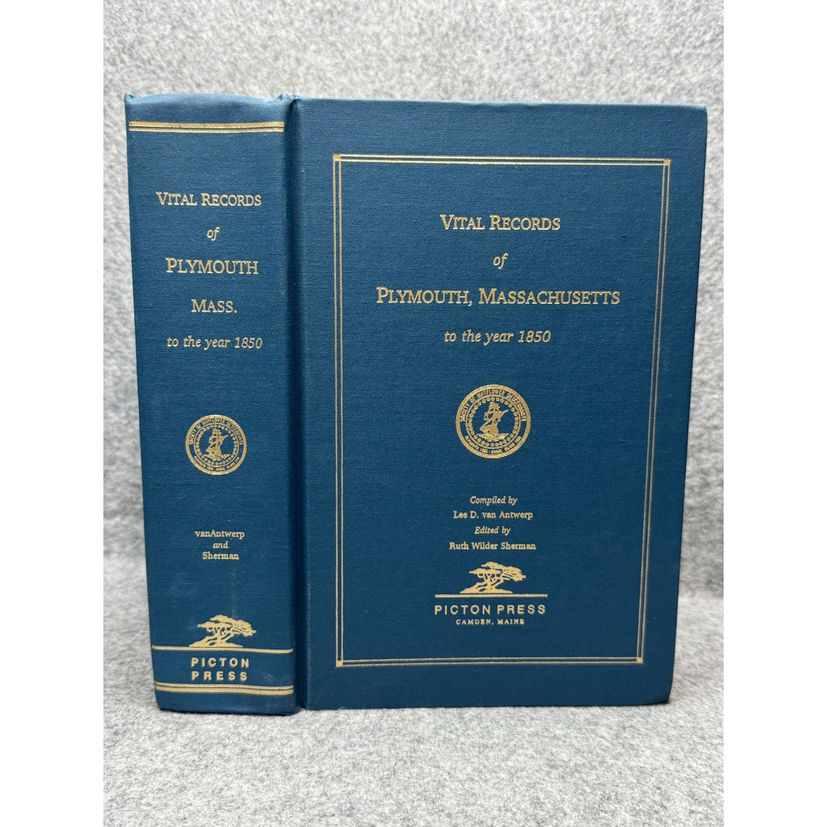 1993 First Printing Vital Records Plymouth Massachusetts to 1850 Genealogy