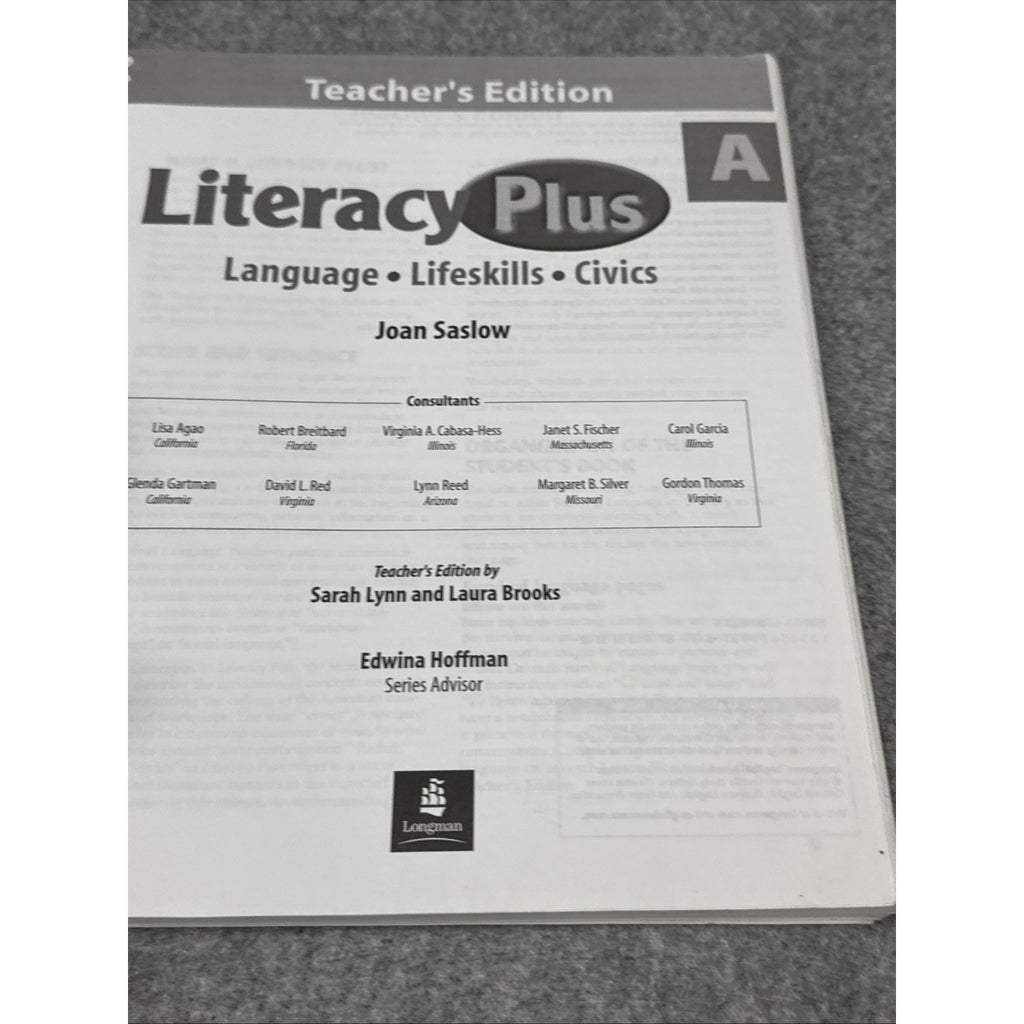 Literacy Plus A: Teachers Manual NO CD