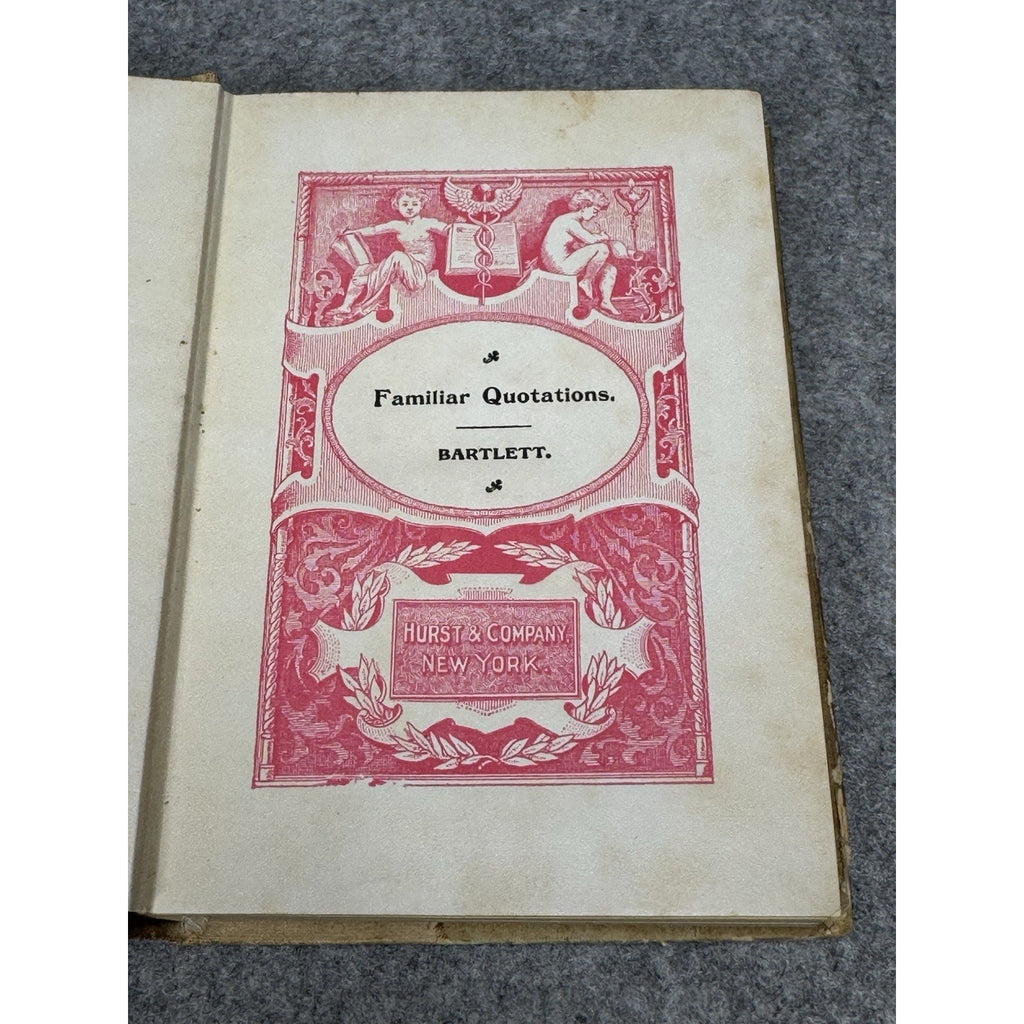 Familiar Quotations John Bartlett Antique Floral Hardcover Hurst Yellow Roses