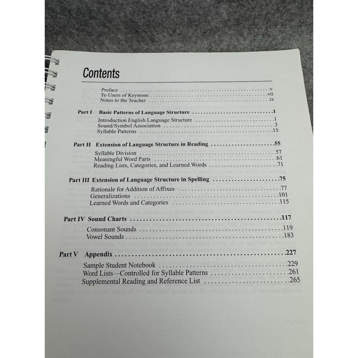 Keystone Guide for Teaching Language Structure 2004 Spiral Mary Cheatham